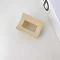 Minimalist cream resin rectangular hair claw clip for elegant updo on white background - Rectangle / 6.2cm / Off-white