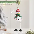 Iron hanging snowman ornament with red and white festive colors for Christmas decor - Iron Snowman with Hanging Legs