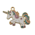 Rainbow unicorn metal charm with purple mane and heart detail for DIY jewelry - Rainbow Unicorn (34x21mm)