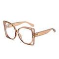 Lunettes carrées oversize tendance marron thé avec monture TR90 au design évidé - Monture Thé
