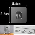 Transparent strong adhesive 5.6cm x 5.6cm double claw hook for wall storage shelf - 5.6*5.6cm Single Hook / Clear
