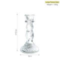 Large nordic hexagon glass candle holder with vertical stripes 15.5cm height - Round Large Vertical Stripes / Clear