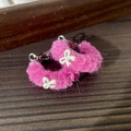 2411182b Rose Pink Plush Bow Earrings