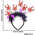 Halloween headband dimensions showing height 28.5cm and width 27cm with spider and bat - One Size / Red Spider