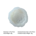 White silicone flower mold for candles with dimensions 5.7x5.4x3cm and petal details - Mini Peony Style (J-0748)