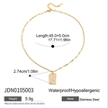 Technical specifications for the 18K gold rectangular diamond pendant necklace - Gold Checkerboard Rectangular Pendant Necklace JDN0105003