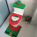 Christmas elf toilet cover set with rug and tissue box holder in red and green - Elf