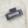 Morandi grey-blue square hollow hair claw clip in a minimalist geometric design - Dark Gray