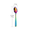 Edelstahl Regenbogen Minilöffel für Desserts, 13,5 cm x 2,7 cm groß und 19,4 g schwer - Dünn 13.5cm / AB-Farbe