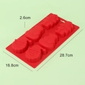 Molde de silicona rojo de Navidad con Papá Noel y muñeco de nieve, de 28,7x16,8x2,6 cm - YH342-Rojo 6 Cavidades Papá Noel Muñeco de Nieve