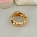 Irregular gold sculptural bangle with molten lava texture and hinge closure for women - Irregular Lava Texture Gold Hinged Bangle (SL339) / Gold
