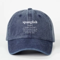 Navy blue washed cotton baseball cap featuring printed Spanglish dictionary definition - One Size / Navy Blue