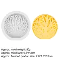 White tree of life silicone mold for candles and soaps with yellow finished product sample - 1# Round Tree of Life / Gray