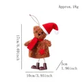 Orsetto natalizio di peluche marrone con cappello rosso e sciarpa, ciondolo alto 17 cm - Marrone
