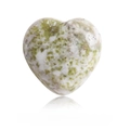 Natural heart-shaped Lemon Chrysoprase crystal stone with yellow and green texture - Lemon Chrysoprase
