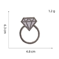 Silver diamond ring embroidery patch with 6.3cm height and 4.8cm width dimensions - 12# Diamond Ring
