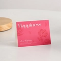 Carte de vœux rose minimaliste avec motif floral blanc et message de bonheur - Bonheur Et Meilleurs Vœux