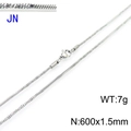 Silver stainless steel twisted snake chain necklace 600mm long and 1.5mm wide - Silver 600x1.5mm(KN203671-Z)