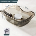 Transparent grey hair washing basin for bedridden care with flexible drainage pipe - Grey + Silicone Pad