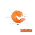 Kunstmatig PVC-garnalenmodel in oranjerode kleur voor voedselpresentatie, 3 cm - Kleine Gele Garnalenvlees - Zonder Gesp