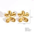 Orecchini retrò in acciaio inossidabile placcato oro 18K con finitura martellata - E664-04(Fiore a Cinque Petali)