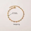 Pulsera dorada con corazones de esmalte de colores, longitud ajustable 17+3 cm - Estilo Luna