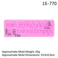 Roze siliconen mal met kleine letters a-z voor taartdecoratie en bakken knutselen - 3# Kleine Letters / Roze