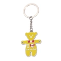 Detail of yellow Canada bear keychain with I Heart Canada logo and metal ring - Yellow Bear I❤CANADA
