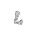 Silver 18k brass paved zircon letter L pendant for DIY name bracelets and necklaces - Silver L