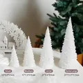 Mini-Acryl-Weihnachtsbäume mit Glitzereffekt in vier verschiedenen Größen als Deko - Klein (12*5.5*5.5cm) / Weiß