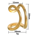 Golden matte double ring clip earrings with dimensions 18mm height and 11mm width - Adjustable Open / Gold