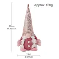 Pink sequin Christmas gnome plush toy with dimensions 10.63 inch height and 5.91 inch width - Pink Sequin Female Rudolph Gnome