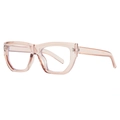 Occhiali quadrati retrò anti-luce blu con montatura rosa arancio trasparente - Tè Champagne