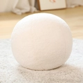 Minimalist white sphere plush pillow with soft boucle texture on a cozy carpet - 30*30cm/0.43kg / Maltesers Frost White