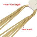Detail of 3mm gold stainless steel snake chain necklace with 45cm total length measure - Snake Bone Chain Style (F1624GD2) / Gold