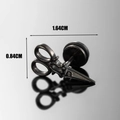 Gothic style stainless steel scissors shaped stud earrings in black and silver vintage finish - Scissors Style (S273)