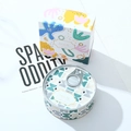 Scented soy candle in a floral tin can with matching gift box 80g colorful packaging - Japanese Plum Blossom