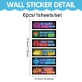 Neon video game wall stickers set for gaming room decor, PVC self-adhesive decals 70x31cm - Gaming Quotes (CT24Y11567T_R)