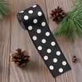 Classic black ribbon with white polka dots for DIY Christmas tree bows and decorations - Black and White Polka Dots