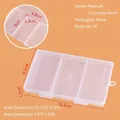 Transparent 3-grid plastic storage box made of PP material with secure buckle - Medium 3-Compartment (12.5x8.5x1.5cm)