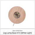 Round wooden LED base with white light for resin ball lamps, size 8.5x8.5x3cm - Wooden LED Base (White Light 8.5*3cm)