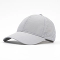 Light grey quick-dry sports baseball cap with laser-cut side ventilation holes - Light Gray