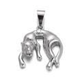 Macro shot of silver leopard pendant with polished finish for DIY jewelry designs - Leopard-Silver