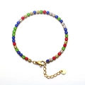 Gold bohemian Evil Eye bracelet featuring colorful zircon stones and lobster clasp - Gold Colorful Rhinestones (C106)