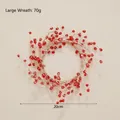Large 20cm festive red berry Christmas wreath with gold glitter details weighing 70g - Red Large Garland (20cm/70g)