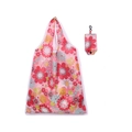 Foldable pink floral shopping bag with matching storage pouch and hanging hook - 16kg / 38*58cm / Pink Orange Floral (XC-55)