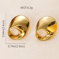 Details zu vergoldeten geometrischen Ohrringen mit Maßen von 2,4 cm x 1,9 cm im Detail - Gold Abstrakt Geschwungen (E0891)