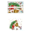 Christmas Santa and Snowman wall decals with colorful dots and snowflakes for bedroom decor - Santa Claus & Snowman Set / 30x90cm (Set of 2)