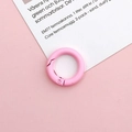 Pink 20mm round spring ring fastener with matte painted finish for DIY jewelry - Deep Pink