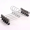 Adjustable metal pants hangers with black non-slip clips in a 5-piece set - Iron Pants Clip Black
